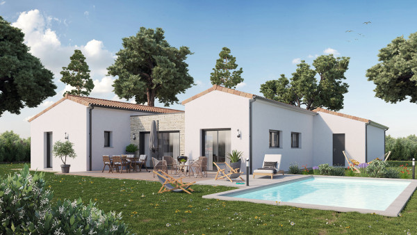 Maison neuve à Saint-Martin-la-Pallu avec 3 chambres sur terrain de 574m2 - image 1